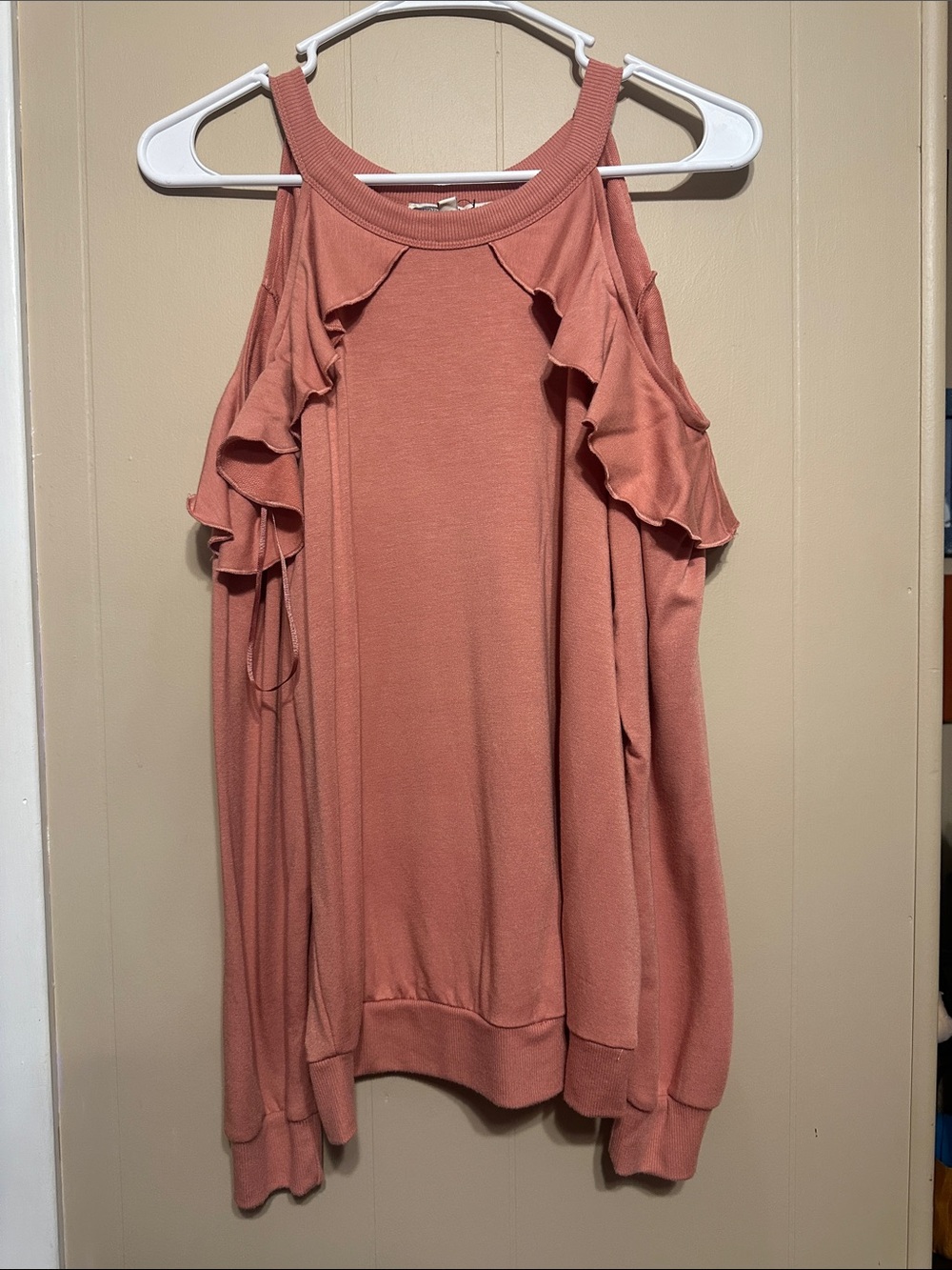 Express One Eleven pink cold shoulder sweatshirt - size XS - modal fabric